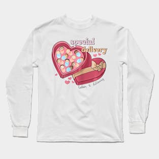 Special Delivery Labor and Delivery Nurse Valentines Day Long Sleeve T-Shirt